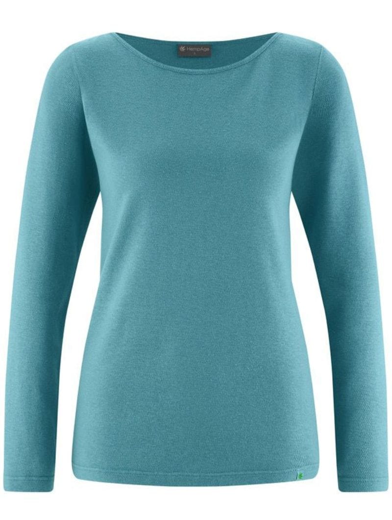 Camiseta cuello barco manga larga de cáñamo y algodón orgánico - Imagen 4