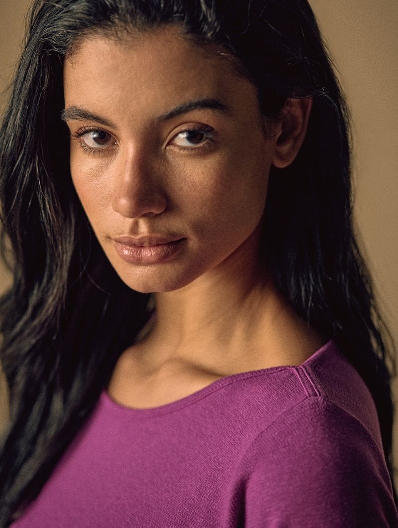 Camiseta cuello barco violeta manga larga de cáñamo y algodón orgánico - Imagen 4