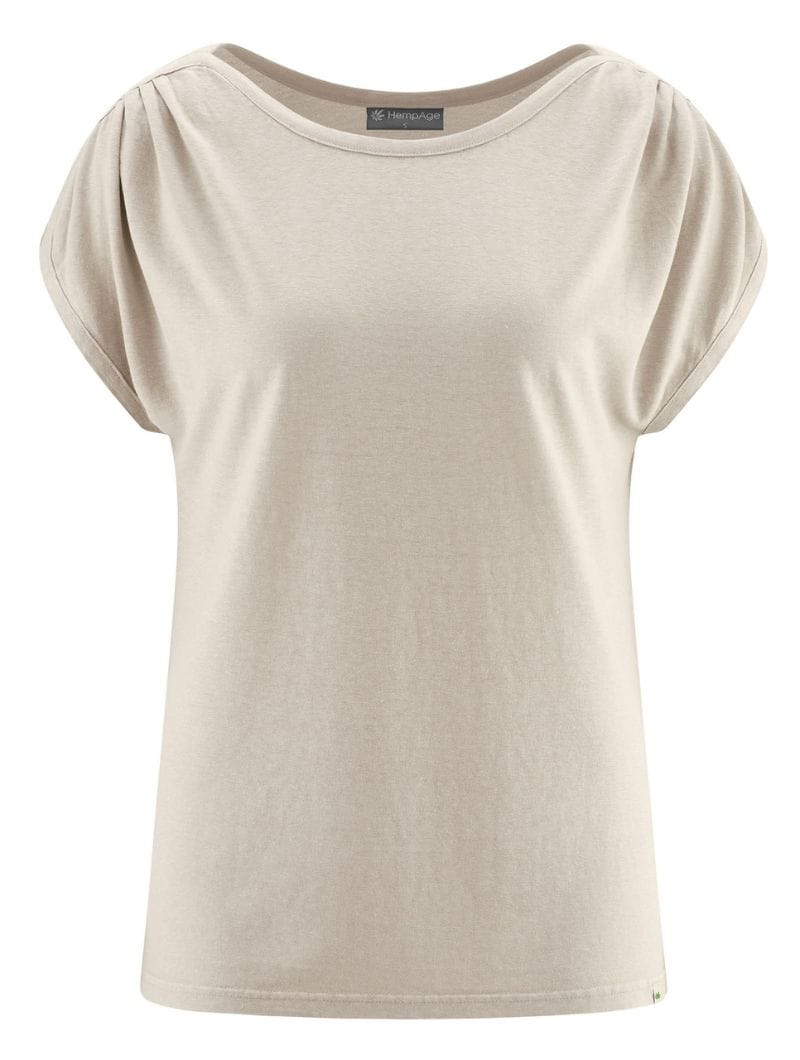 Camiseta cuello barco mujer con manga fruncida - Imagen 9