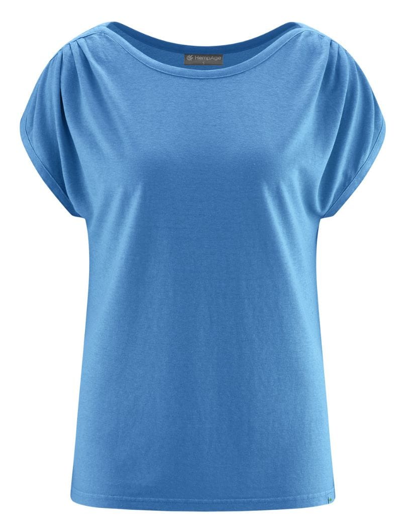 Camiseta cuello barco mujer con manga fruncida - Imagen 5