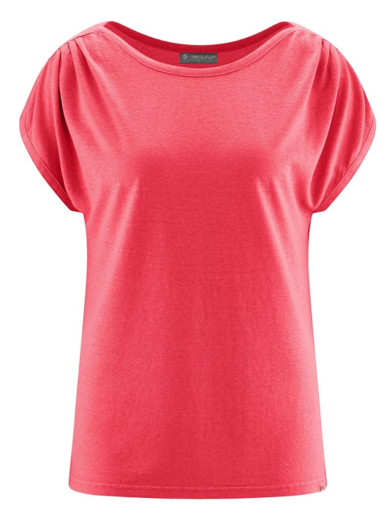 Camiseta cuello barco mujer con manga fruncida - Imagen 6