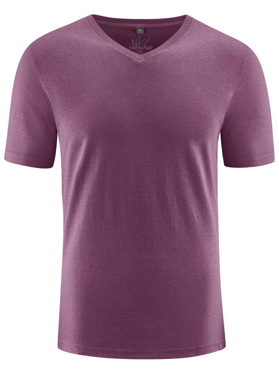 Camiseta cuello pico hombre de cáñamo y algodón ecológico - Imagen 8