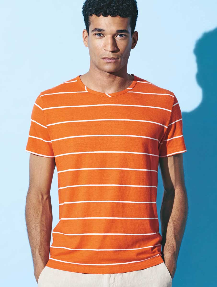 Camiseta de rayas hombre 100% ecológica