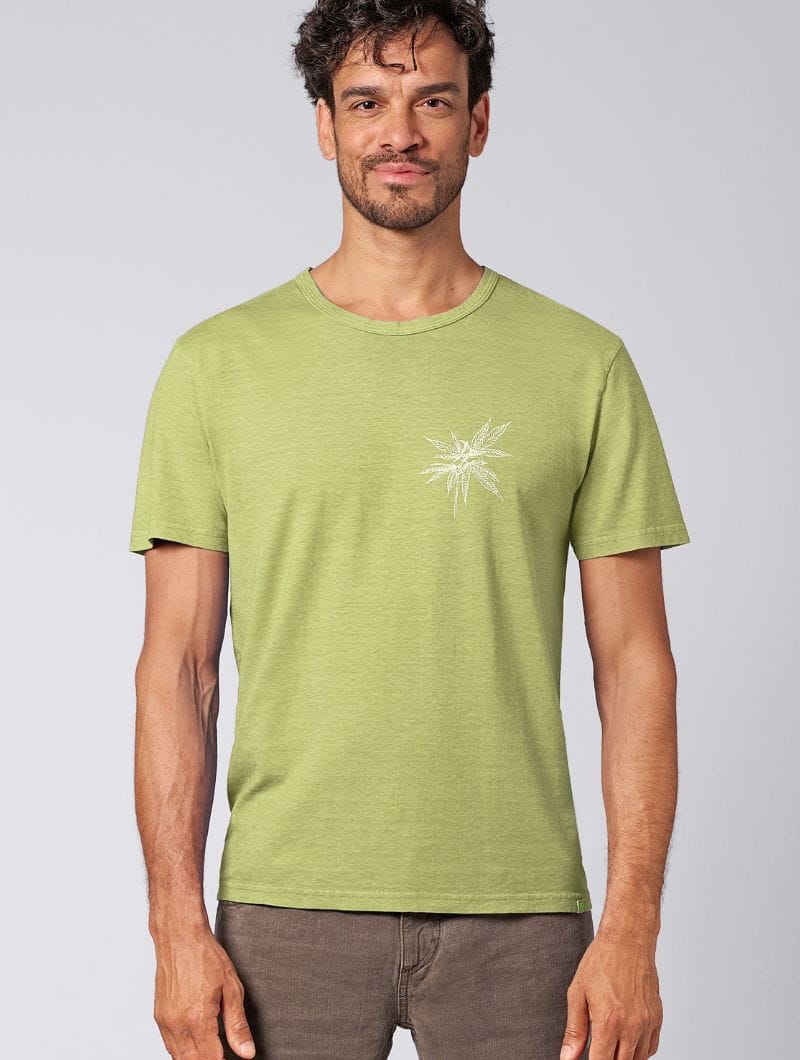 Camiseta estampado hoja de cáñamo para hombre - Imagen 3