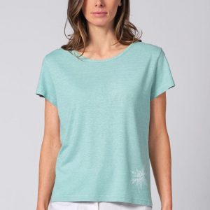 Camiseta estampado hoja de cáñamo para mujer