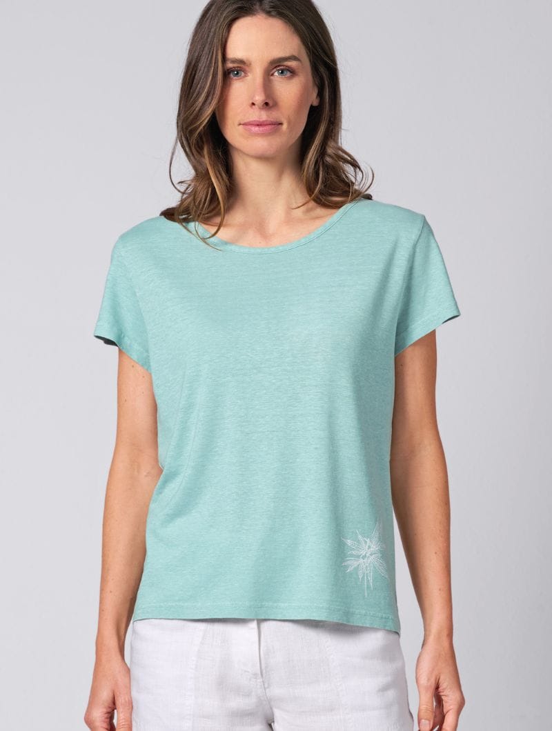 Camiseta estampado hoja de cáñamo para mujer