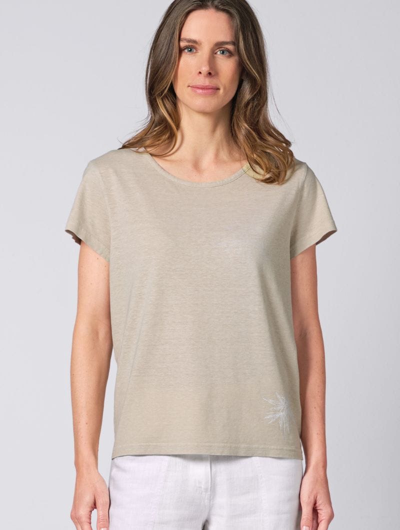 Camiseta estampado hoja de cáñamo para mujer - Imagen 3