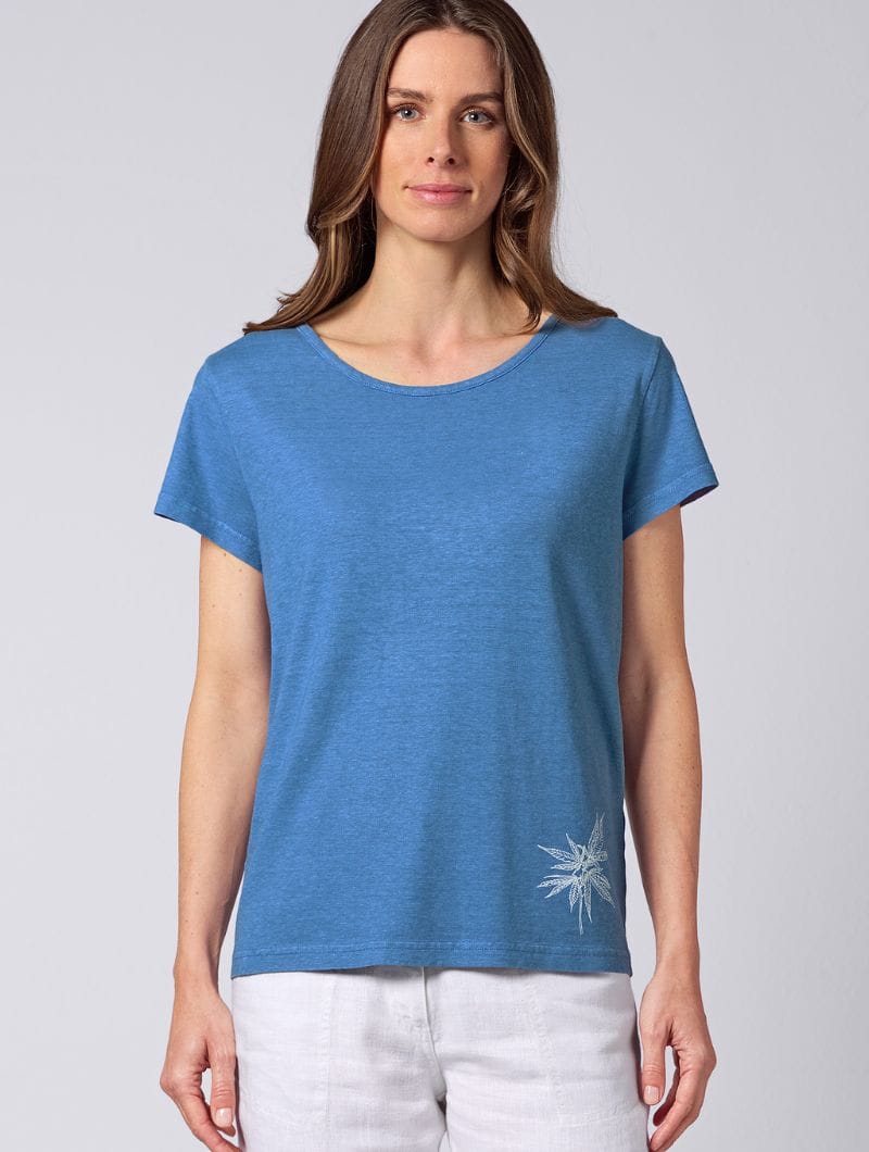 Camiseta estampado hoja de cáñamo para mujer - Imagen 4