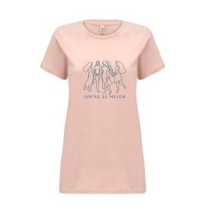 Camiseta feminista rosa de algodón orgánico