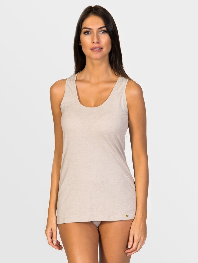 Camiseta interior tirante ancho mujer hilo de soja