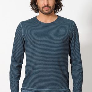 Camiseta larga rayas cáñamo y algodón orgánico hombre