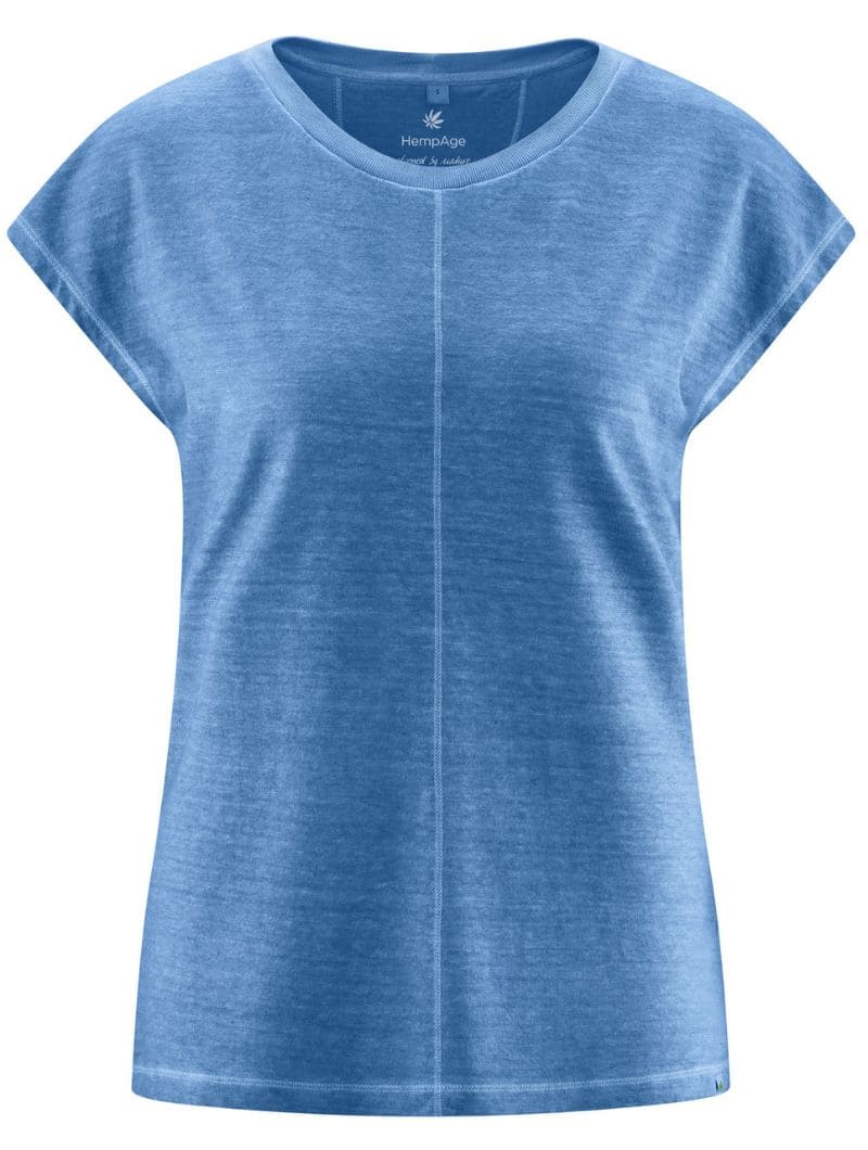 Camiseta manga corta natural con costura decorativa - Imagen 8