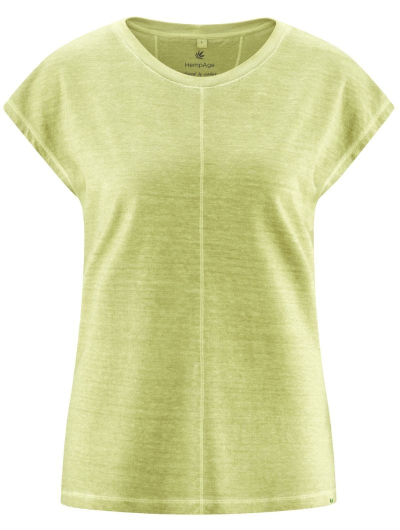 Camiseta manga corta natural con costura decorativa - Imagen 7