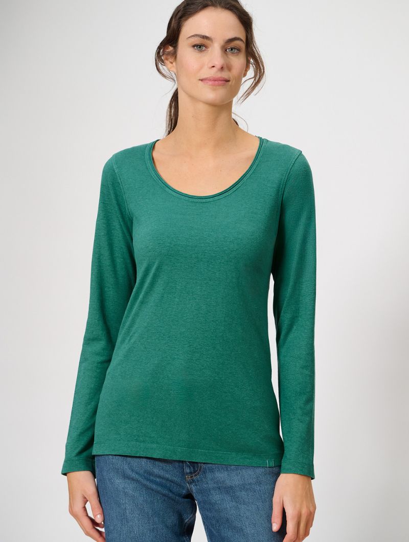 Camiseta manga larga escote redondo ecológica mujer