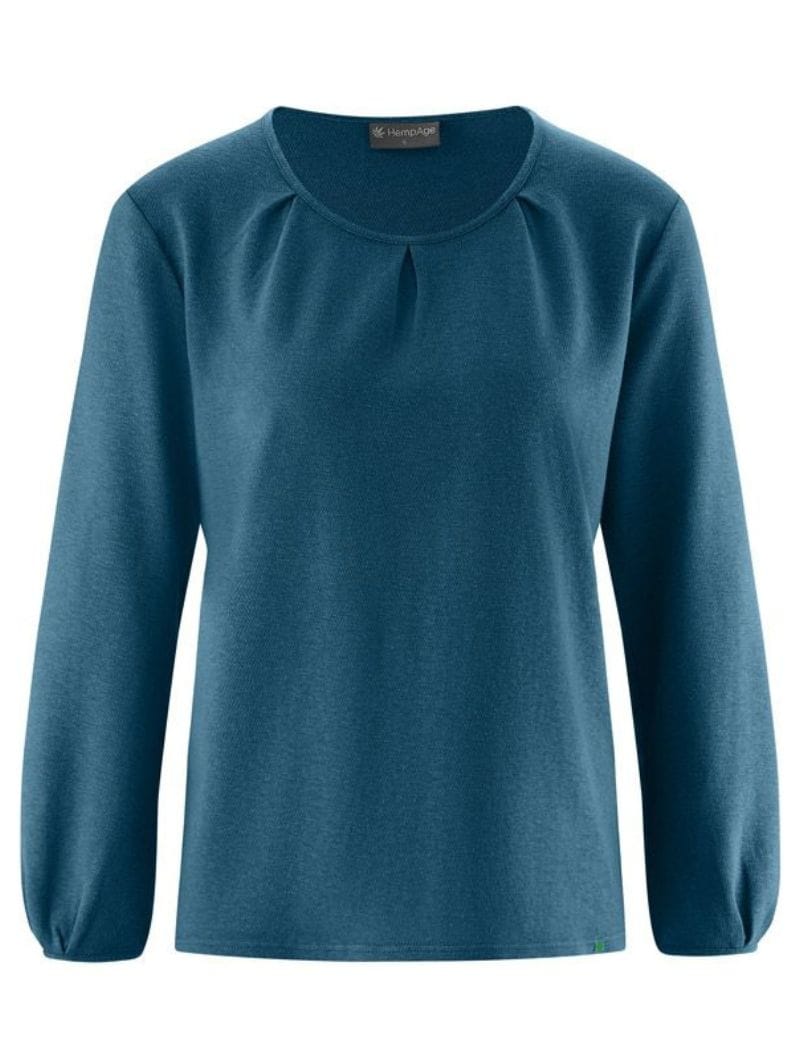 Camiseta manga larga con pliegues de cáñamo y algodón orgánico - Imagen 6