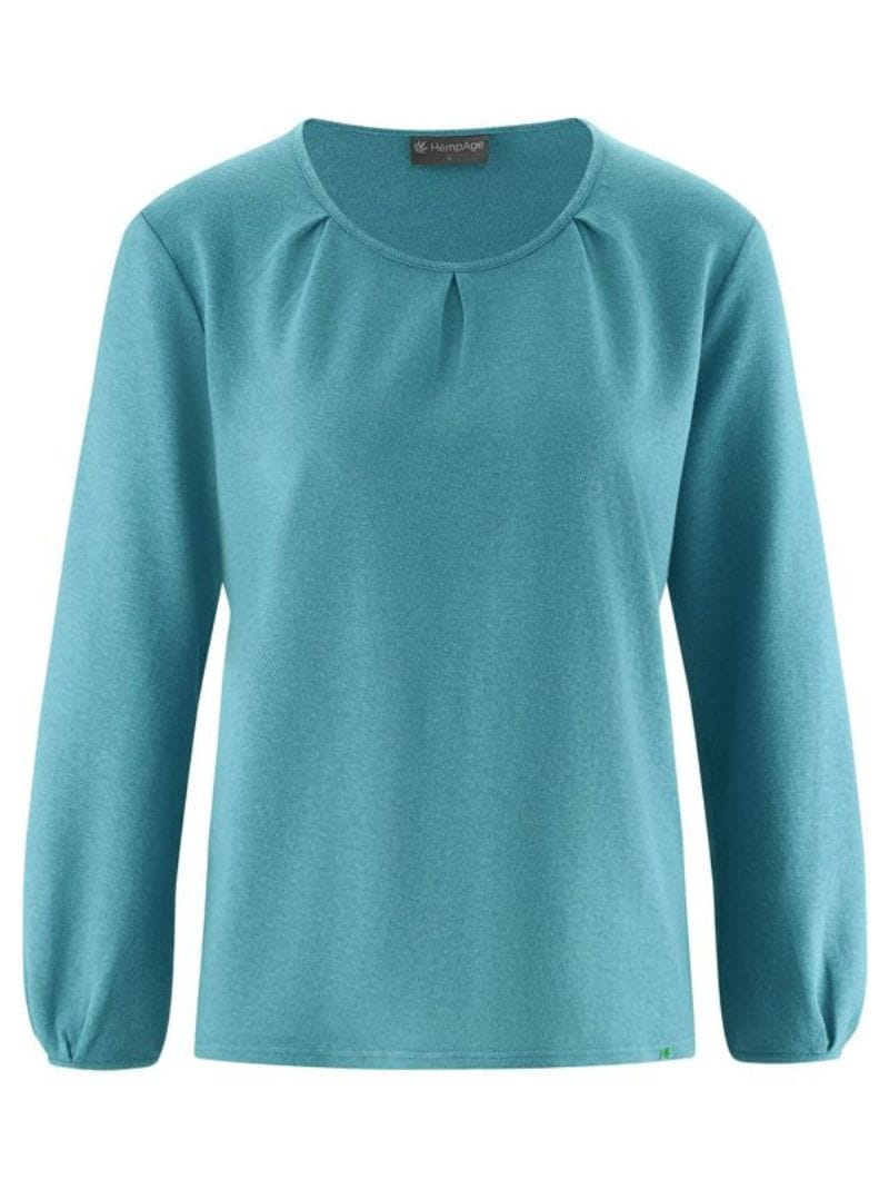 Camiseta manga larga con pliegues de cáñamo y algodón orgánico - Imagen 7