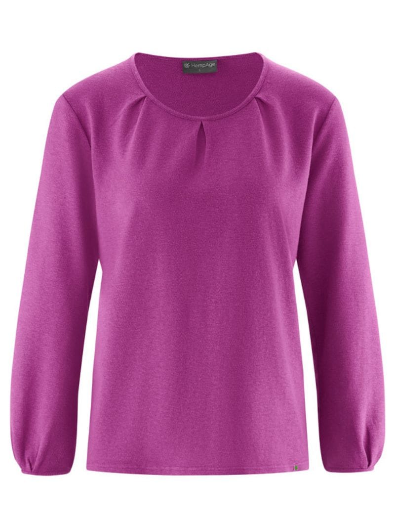 Camiseta manga larga con pliegues de cáñamo y algodón orgánico - Imagen 4