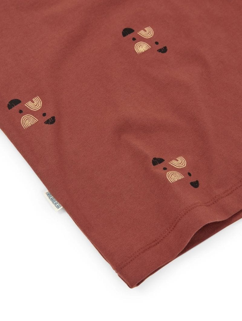 Camiseta manga larga roja estampado crepúsculo de algodón orgánico - Imagen 5