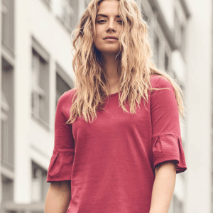 Camiseta media manga mujer con campana