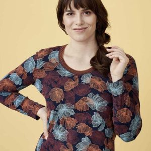 Camiseta pijama largo mujer de algodón orgánico