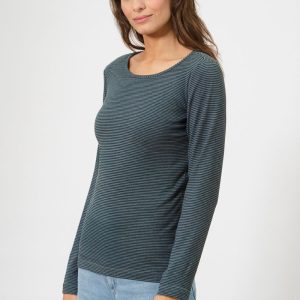Camiseta rayas manga larga cáñamo y algodón orgánico mujer