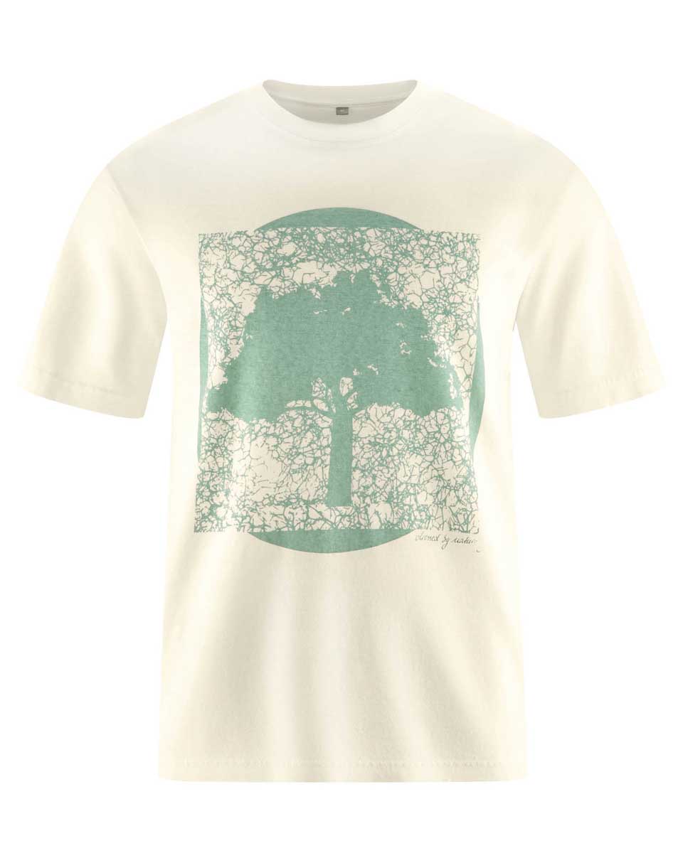 Camiseta sostenible hombre con estampado árbol - Imagen 4