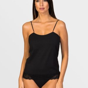 Camiseta tirantes blonda inferior mujer hilo de soja