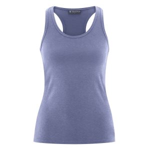 Camiseta yoga lavanda con tirantes de algodón orgánico