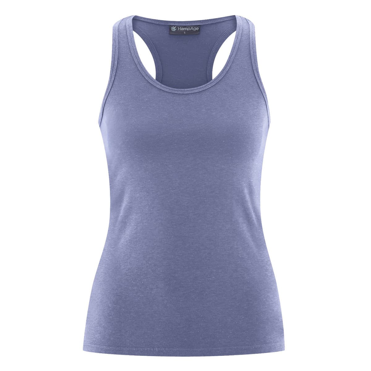 Camiseta yoga lavanda con tirantes de algodón orgánico - Imagen 2