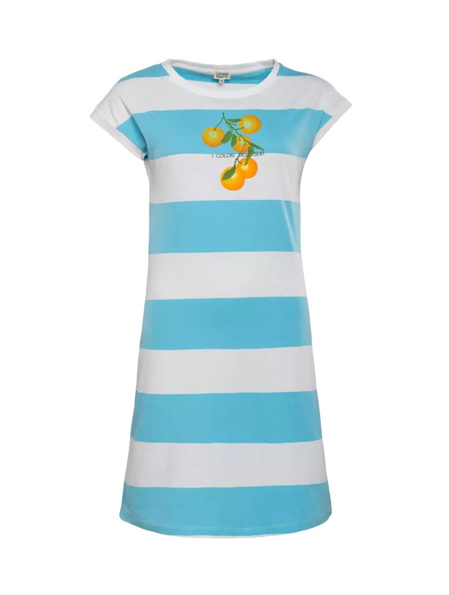 Camisón verano mujer de rayas azules 100% sostenible - Imagen 5