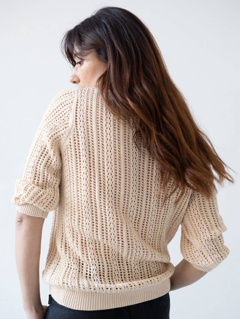 Cárdigan calado liso de algodón orgánico - Imagen 8