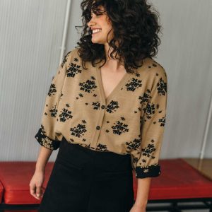 Cardigan manga kimono color camel