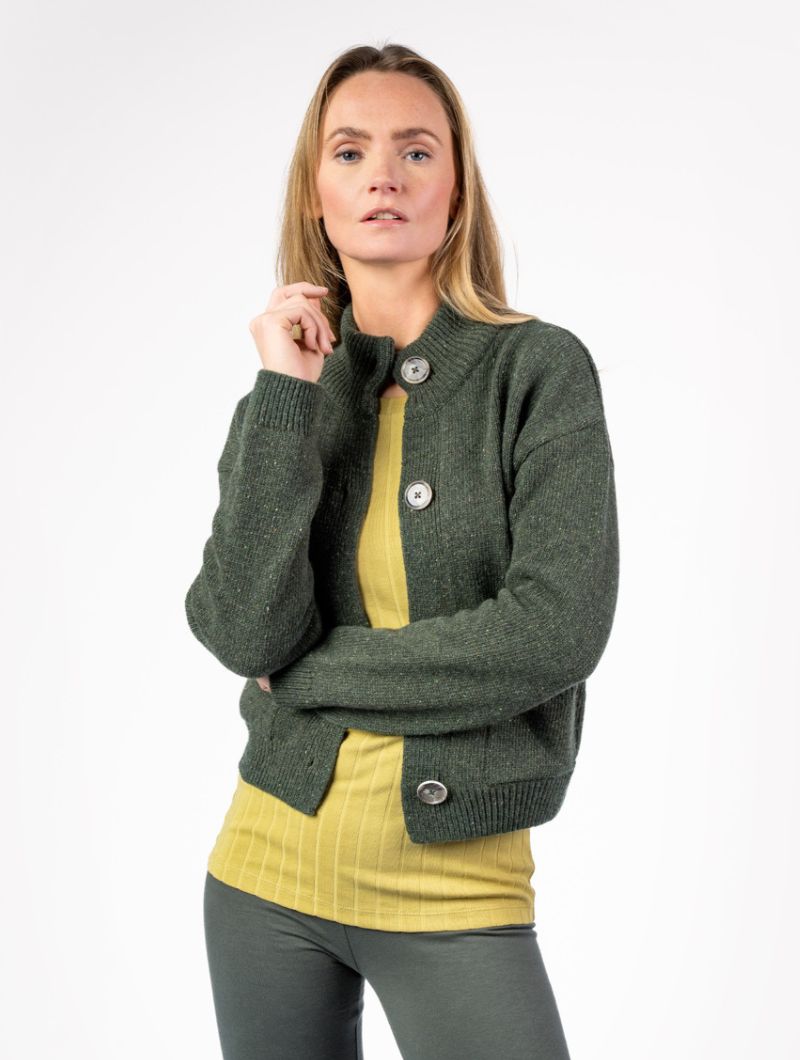 Cárdigan corto para mujer 100% lana - Imagen 2