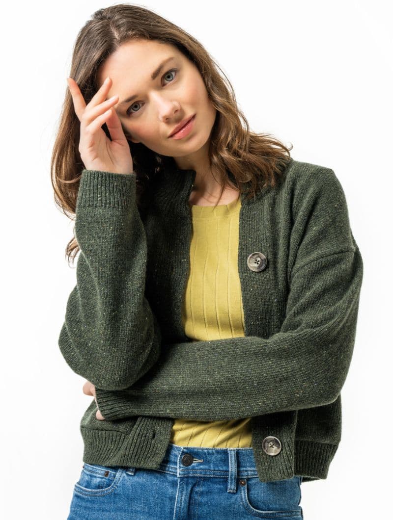 Cárdigan corto para mujer 100% lana - Imagen 6