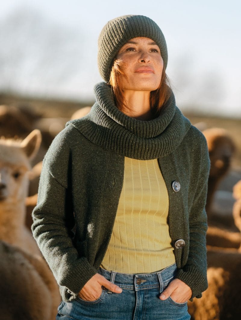 Cárdigan corto para mujer 100% lana - Imagen 7