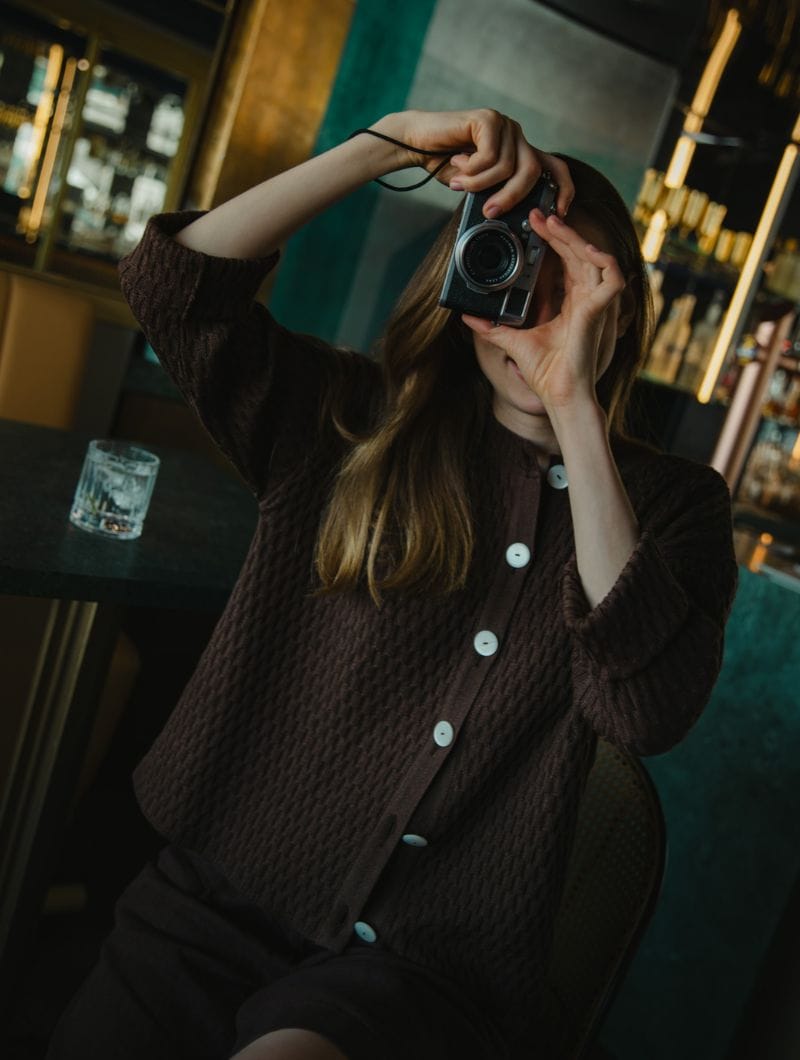 Cárdigan de lana chocolate para mujer