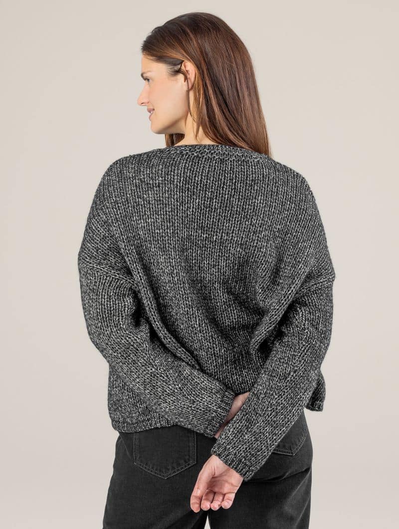 Cárdigan de punto grueso gris 100% ecológico - Imagen 4