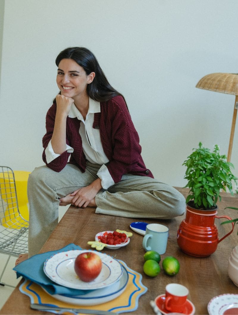 Cárdigan trenzado con botones cereza - Imagen 5