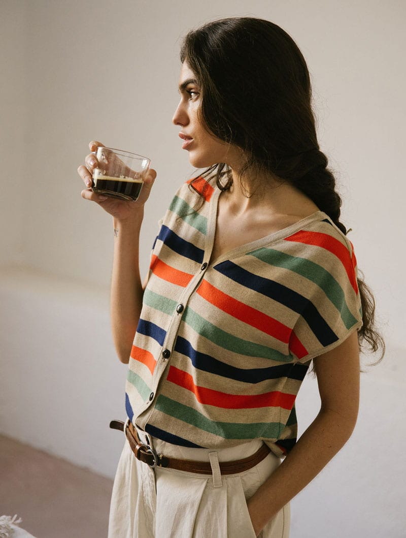 Cárdigan verano mujer de rayas