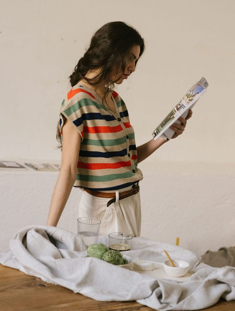 Cárdigan verano mujer de rayas - Imagen 4