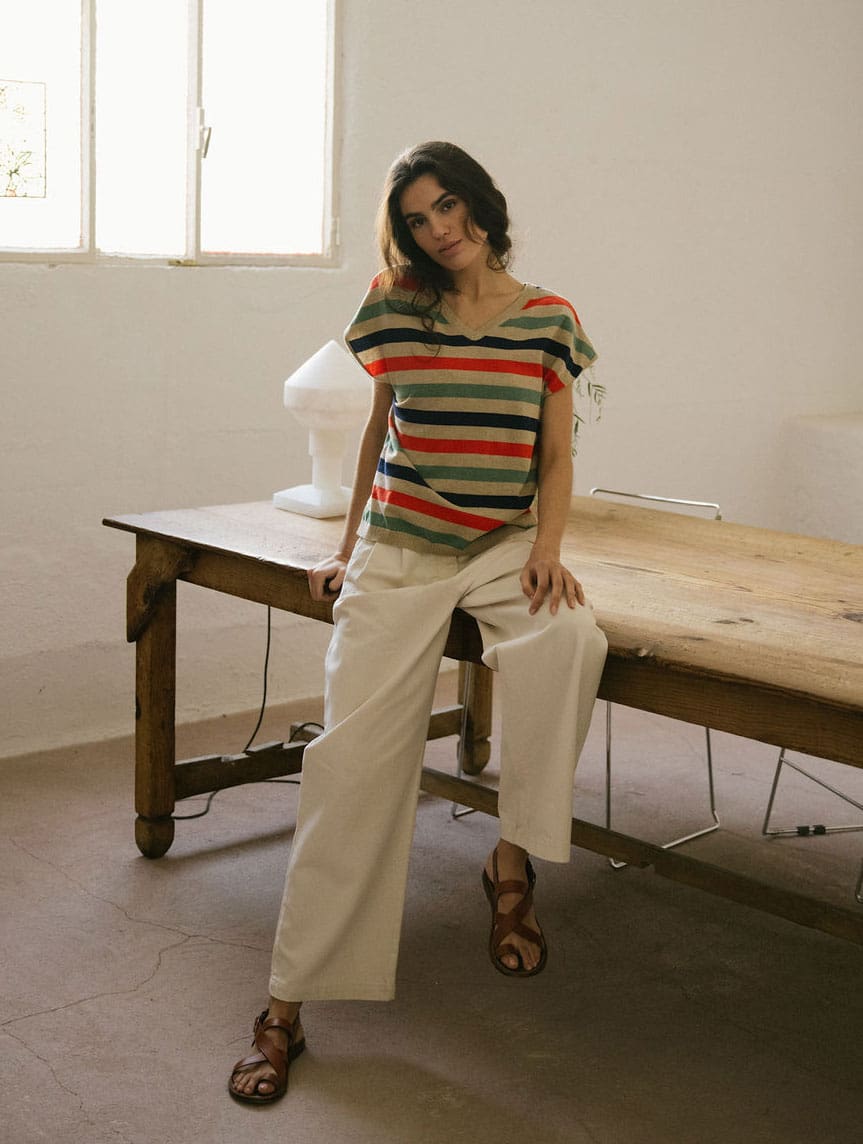 Cárdigan verano mujer de rayas - Imagen 5