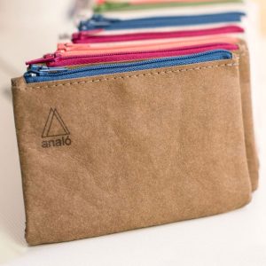 Cartera de papel lavable con cremallera