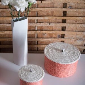 Cajita de tela reciclada con tapa