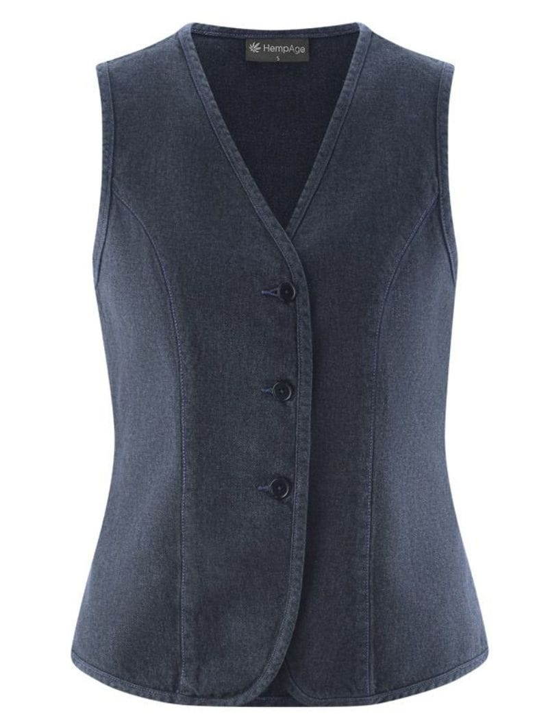 Chaleco entallado mujer de sarga ecológica - Imagen 6