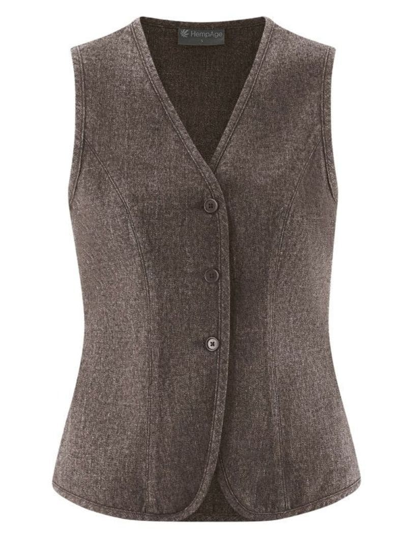 Chaleco entallado mujer de sarga ecológica - Imagen 7