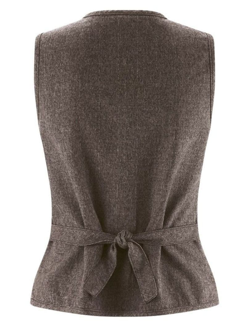 Chaleco entallado mujer de sarga ecológica - Imagen 5