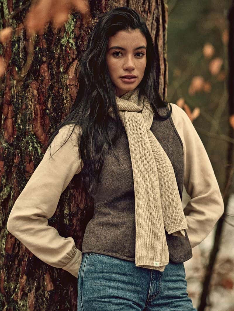 Chaleco entallado mujer de sarga ecológica - Imagen 8