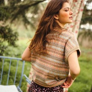 Chaleco jacquard de punto oversize mujer