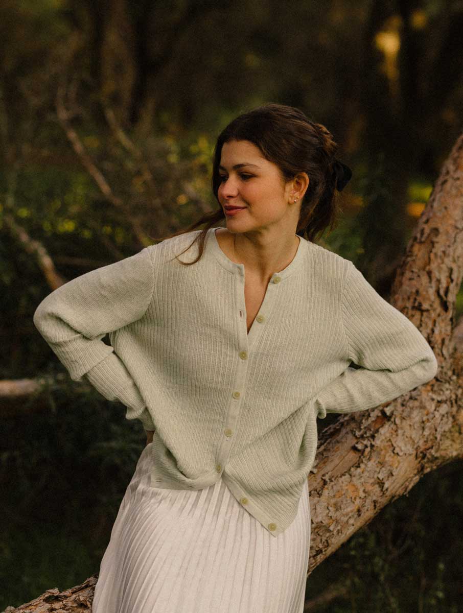 Chaqueta sostenible color alga de algodón egipcio - Imagen 5