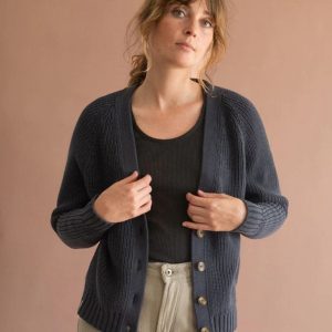 Chaqueta azul mujer de algodón orgánico